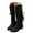 Black, variant on Oyedens Tassel Cowboy Boots for Women 2024 Casual Wide Calf Knee High Long Boots Cowgirl Riding Boots