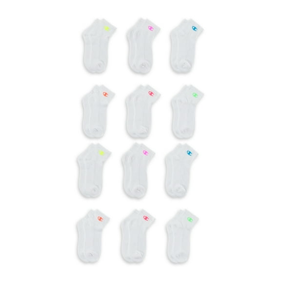 Champion Boys Socks, 12 Pack Ankle Socks, Sizes 7 - 11