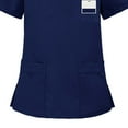 thumbnail image 4 of Medical Nurse Uniform for Women 2 Piece Solid Scrubs Set Lightweight Comfy Short Sleeve V-Neck Tunics with Elastic Drawstring Waist Pants, 4 of 4