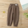 thumbnail image 2 of Diufon Toddler Boys Girls Warm Pants Fall Winter Plaid Printed Cotton Thickened Cropped Pant Trousers with Pockets, 2 of 6