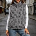 thumbnail image 5 of QATAINLAV Fleece Sherpa Vest for Woman Winter Fuzzy Fluffy Checkered Plaid Sleeveless Zip Up Jacket with Pockets, 5 of 8