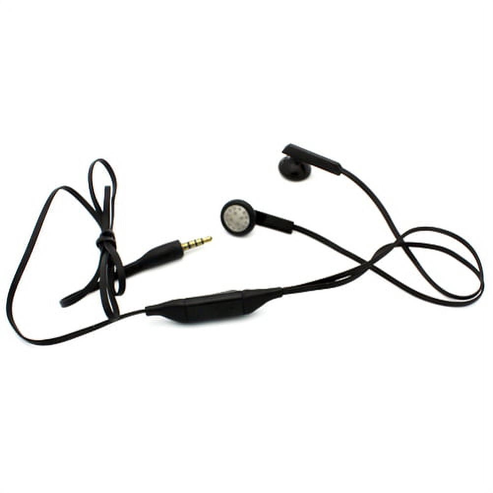 Compatible With Google Pixel 3a XL - Black Leather Side Case w Headset Handsfree Earphones Earbuds w Mic