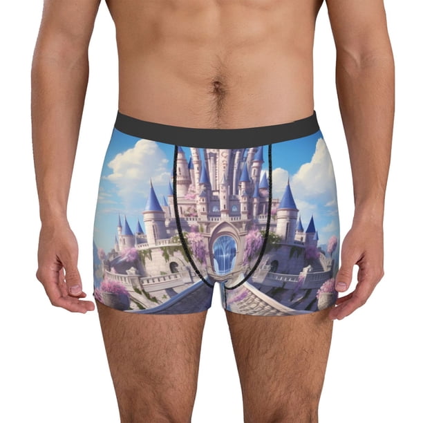 Balery Majestic Fantasy Castle Calzoncillos bóxer para hombre, ropa interior de algodón suave y transpirable con cinturilla de nailon-Small