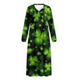 thumbnail image 4 of Xoenoiee Green Shamrock Print Nightgowns for Women House Dress Button Down Sleepshirt Moo Moos St. Patrick's Day Long Sleeve Nightshirt Housecoat, Size 3XL, 4 of 7
