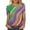 Womens Mardi Gras Shirt-A67 Multicolor, variant on Mifsaly Mardi Gras Shirt for Women Color Block Print Crewneck 3/4 Sleeve Blouse Lightweight Dressy Casual T-Shirts Baggy Festival Carnival Pullover Tops Spring Summer Funny Party Basic Outfits L