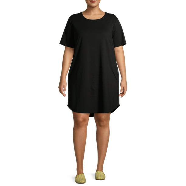 Terra & Sky - Terra & Sky Women's Plus Size Scoop Neck T-Shirt Dress ...