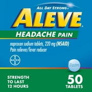 Aleve Headache Pain Reliever Naproxen Sodium Tablets, 50 Count