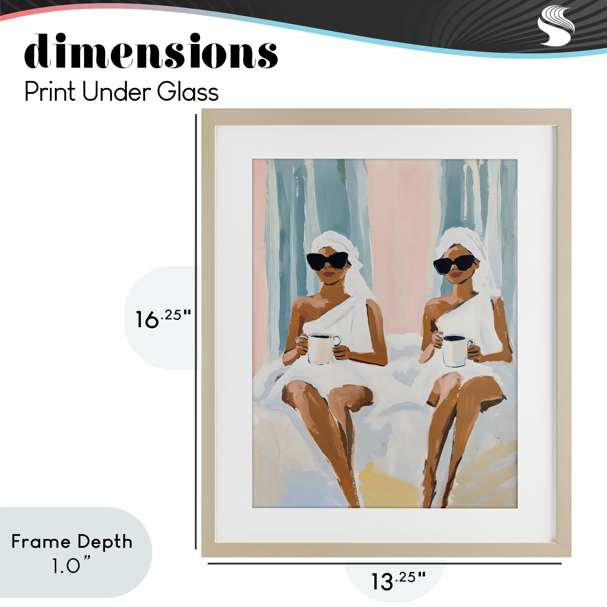 Stupell Industries Girls Spa Day with Coffee Birch Framed Print Under Glass, design by The Prints Vibe