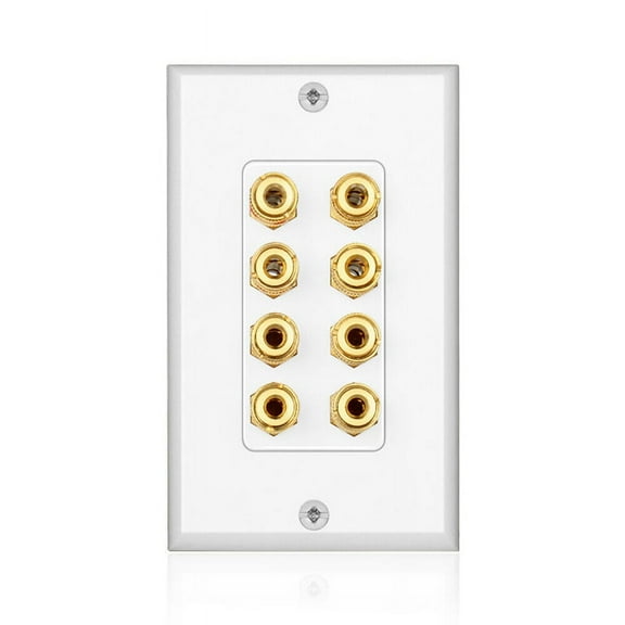 8 Posts Speaker Wall Plate Home Theater Wall Plate Audio Panel for 4 Speakers