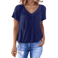thumbnail image 3 of Womens Short Sleeve Casual Tops Navy Blue S, 3 of 7