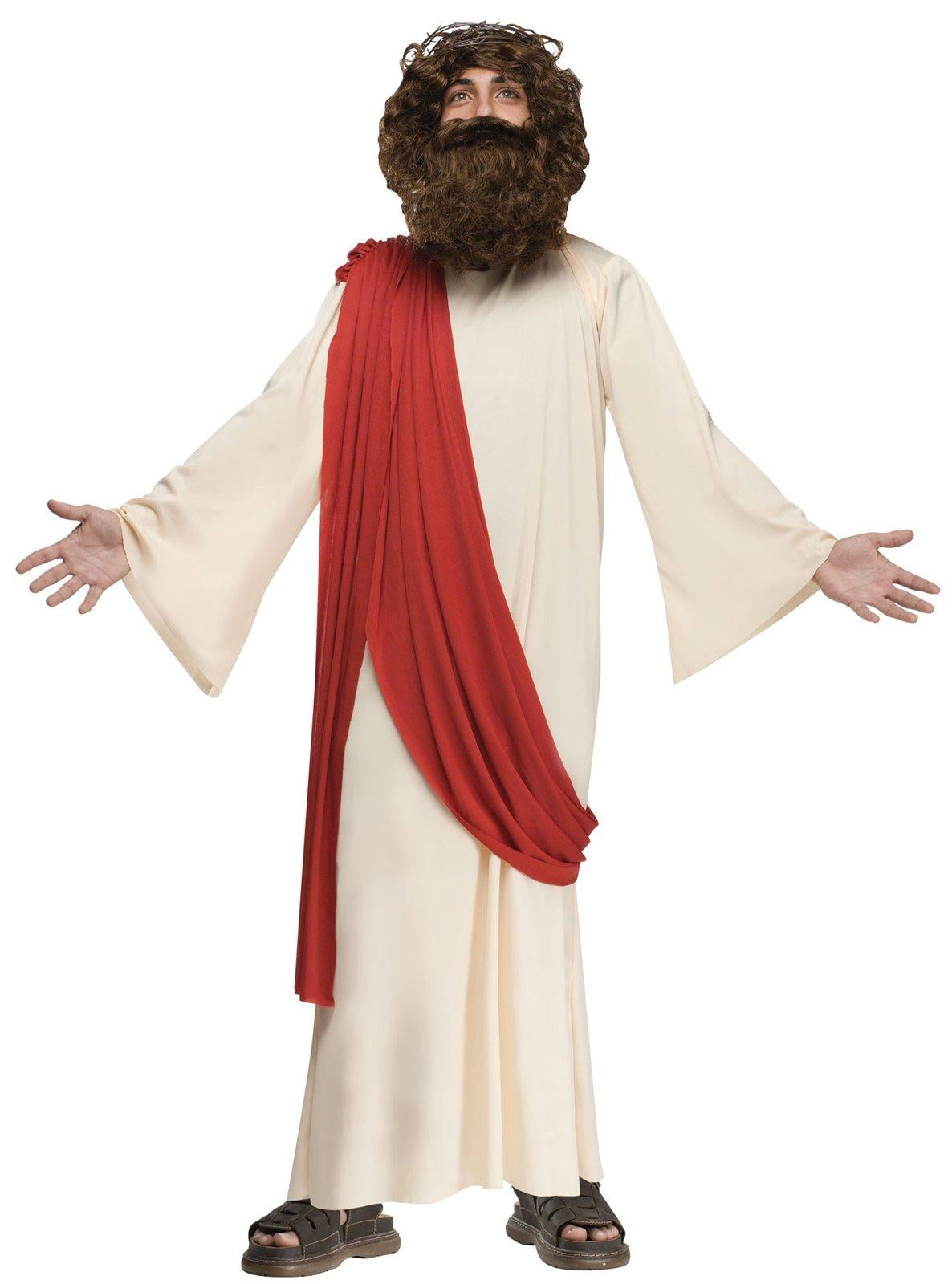 Jesus Christ Religious Biblical Adult Costume Beard and Wig Halloween Cosplay 