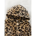 thumbnail image 4 of Gureui Kids Baby Girls Spring Jacket, Fall/Winter Long Sleeve Leopard Elastic Waist Zip-Up Hooded Coat Outerwear, 4 of 9