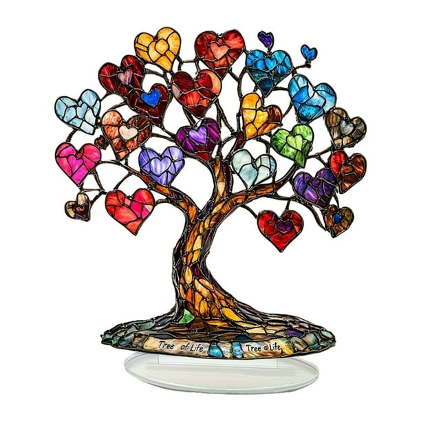 Adorno de escritorio acrílico con forma de en forma de corazón, decoración plana 2D, colección, ligero, decoración de mesa decorativa para