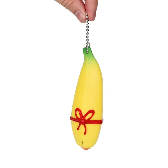 Tejiojio Novelty Funny Silicone Banana Toy Stress Reliever Toy Keychain