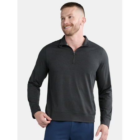 Athletic Works Men's and Big Men's ButterCore Soft Quarter-Zip Pullover Shirt, Sizes S-3XL