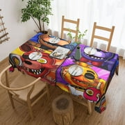 Five Nights At Freddy'S Rectangle Tablecloth Waterproof Stain Resistant Table Cloth Spillproof Decorative Fabric Farmhouse Table Cover For Dining/Party/Buffet/Wedding 54x72 In