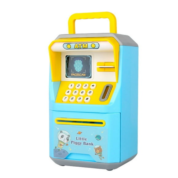 Cajero automático con reconocimiento facial de simulación, minicajero automático bancario, minicajero automático bancario, minicajero automático electrónico, estética elegante