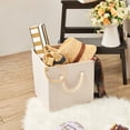 thumbnail image 6 of EZOWare Set of 4 Fabric Storage Bins with Cotton Rope Handle, 10.5 x 10.5 x 11 inch Foldable Organizer Basket Cube for Organizing Kids Baby Nursery Room, Towels, Shelves, Closet, Toys – Beige, 6 of 8