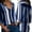 Blue, variant on Women Long Sleeve Casual Cuffed Long Sleeve V-Neck Button Up Striped Shirt Blouse Tops