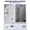 thumbnail image 4 of Hodvit High Pressure Rainfall Shower Head 10 Spray Handheld Showerhead Combo, 360° Degree Rotating Extension Arm, New, 4 of 10