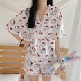 thumbnail image 4 of Traje de pijama de manga corta Sanrio Kuromi Hellokitty, ropa de exterior Kawaii de Anime, traje de ropa para el hogar, regalo de cumpleaños, Verano, 4 of 4