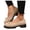 Beige, variant on Women's Suede Loafers Classic Chunky Lug Sole Round Toe Work Business Casual Dress Shoes Low Heeled Walking Shoes Brown Size 6