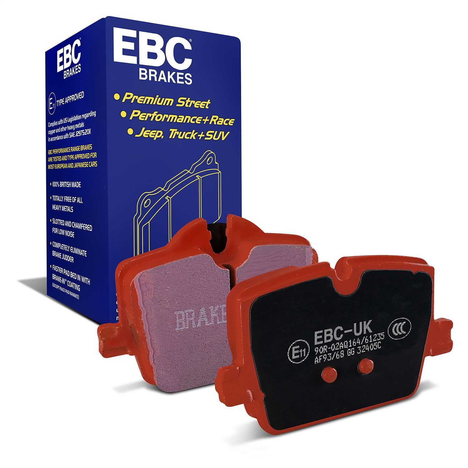 EBC Brakes DP32405C Redstuff Ceramic Low Dust Brake Pads, FMSI Pad No. D2221 Vented 330mm Dia. 64mm