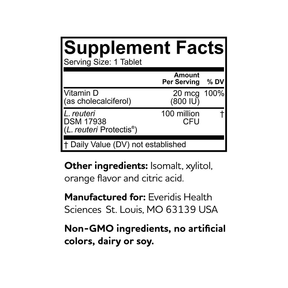 BioGaia Protectis Immune Active KIDS Probiotic | Clinically Proven Probiotic + Vitamin D | Supports Immune, Digestive & Overall Health | Kids Probiotic | Kids Immune Support | Orange Chewable Tablets