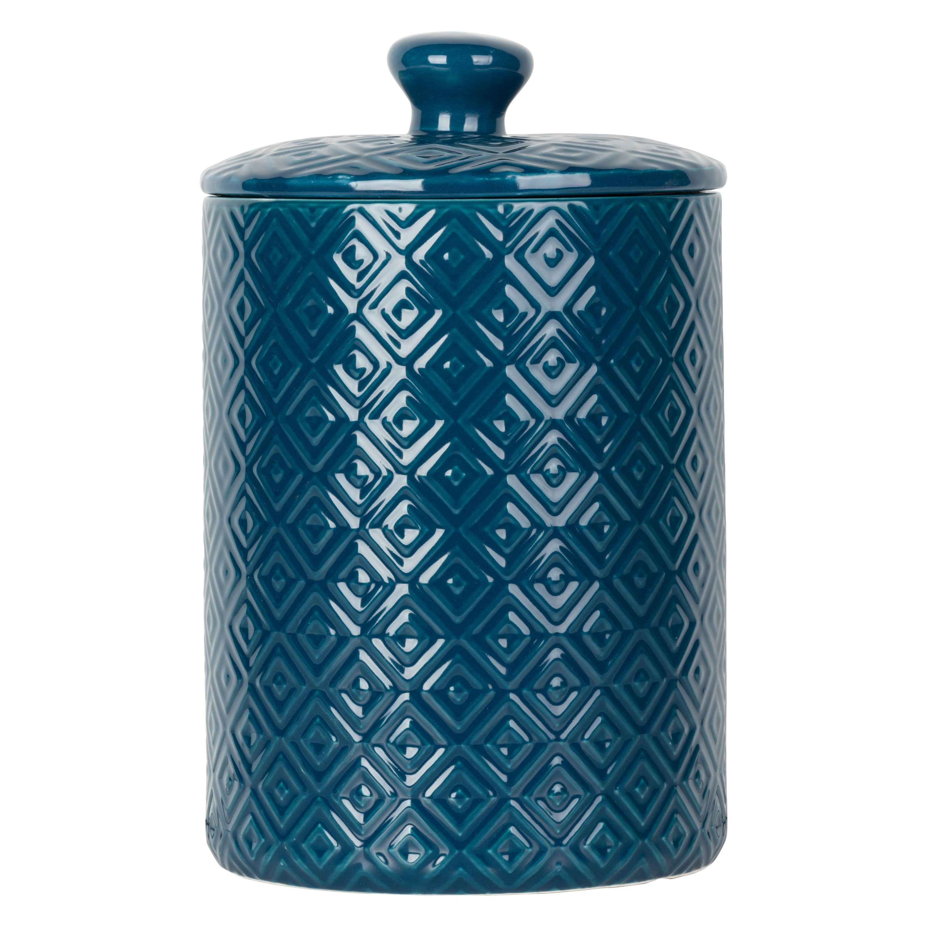 10 Strawberry Street Diamond 3 Piece Canister Set, Blue