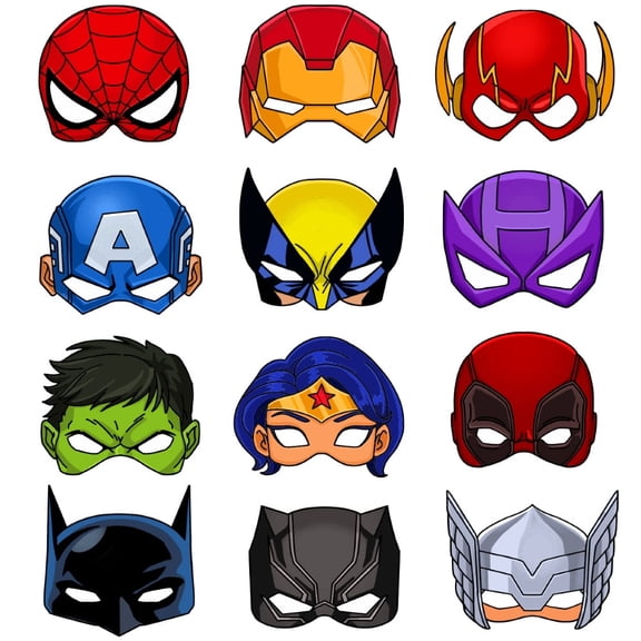 24PCS Avengers Heroes Paper Party Glasses Birthday Party Decoration Supplies PhotoStudio Props Birthday Game Prop Gift.