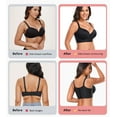 thumbnail image 4 of Exerin Women's Push Up Underwire Full Coverage Sculpting Uplift Support Hide Back Fat Bra(34C,Black), 4 of 7