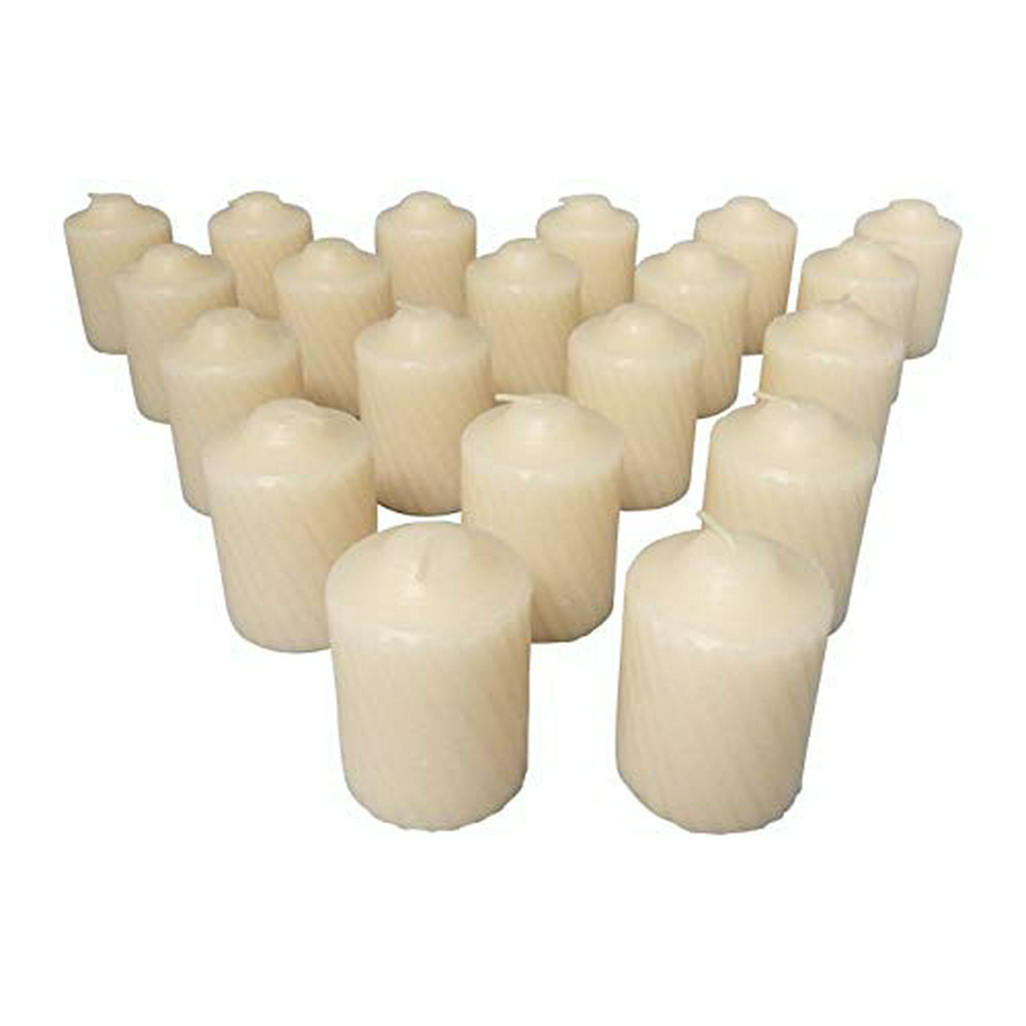 15 Hour Scented Votive Candles 20 Candles Per Box With Texured Finish Ivory Vanilla Scent Walmart Canada