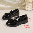 thumbnail image 6 of hzomhy Womens Loafers Round Toe Tassel Horsebit Accent Slip On Design Low Block Heel for School Work and Daily Wear, 6 of 9