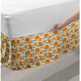 thumbnail image 2 of Leaves Bed Skirt, Modern Floral Elements with Design Romantic Blossoms Petals, Elastic Bedskirt Dust Ruffle Wrap Around for Bedding Decor, 4 Sizes, Orange Blue and Beige, by Ambesonne, 2 of 2