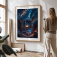 thumbnail image 2 of Astronaut Helmet in Space - Digital Art Surrealism Astronaut Space Fantasy Milky Way Sci-Fi Cosmic Oak Framed Wall Art Print 12 x 16 inches, 2 of 15