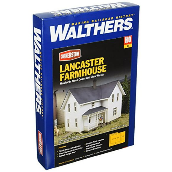 Walthers Pierre d'Angle 933-3333 Échelle HO Lancaster Farmhouse - Trousse - 5-15/16 x 4-1/2 x 4-5/16 Pouces" 15.1 x 11.4 x 11 cm