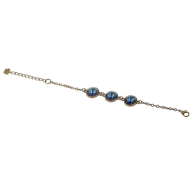 Diseño único Del Zodiaco Azul Cadena Ajustable Pulseras 12 De La Constelación Sunnimix Pulsera del brazalete