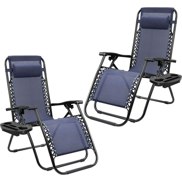 Devoko 2 Pack Steel Patio Zero Gravity Chair Outdoor Recliner Chaise