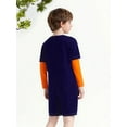 thumbnail image 2 of Haitryli Unisex Kids Girls Boys Special Needs Adaptive Clothing Anti-Strip Jumpsuit Color Block Long Sleeve Zipper Romper Navy Blue Orange 10, 2 of 5