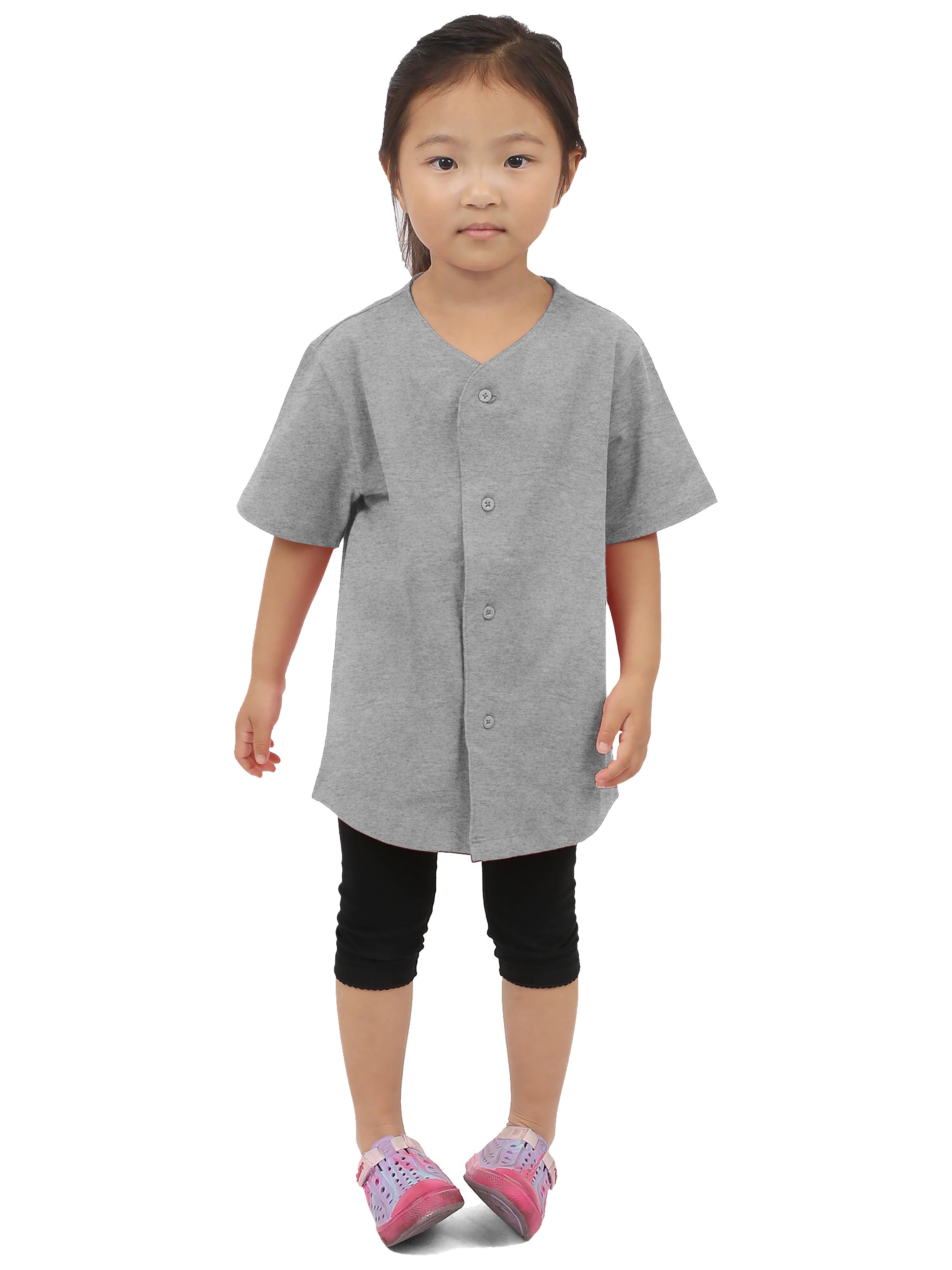 Shaka Wear Kids Premium Active Cotton Button Down Baseball Jersey Uniform XXS-XL 