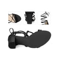 thumbnail image 2 of BLISSFUL STEP Strappy Strap Lace Up Block Heel Sandals for Women Black 6, 2 of 6