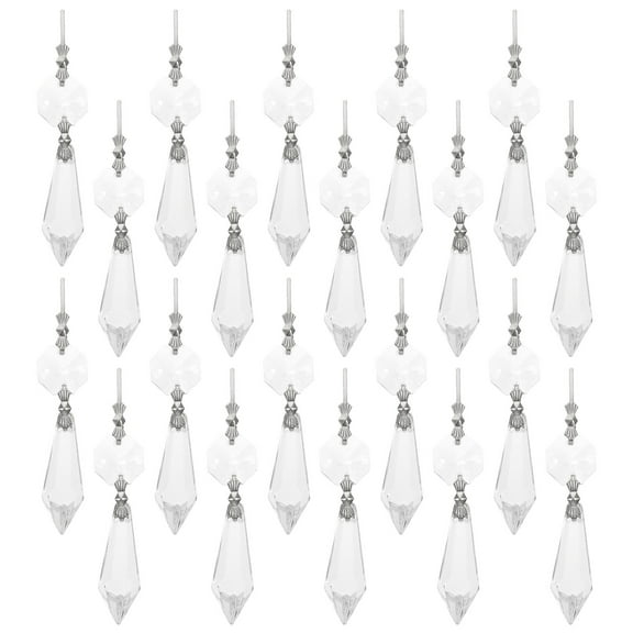 WRISTBIQUE Chandelier Crystals Pendant Prisms for Hallway 40Pack 2.8X0.5X0.2In