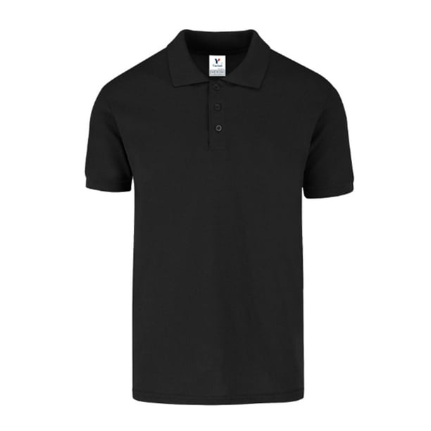Playera tipo polo negra optima sale