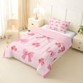 thumbnail image 2 of Erosebridal Cute Clover Bow Twin Comforter Sets 3-Piece for Girls,Kids Teens Dreamy Flowers Bowtie Bedding Set,Pink Reversible,Super Cozy Room Decor, 2 of 6