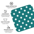 thumbnail image 3 of Honeii White Polka Dots With Teal Background Print Leather Coaster Set of 4, Ideal for Safeguarding Your Furniture from Drinks Spills and Effortless Cleanup-Square, 3 of 6