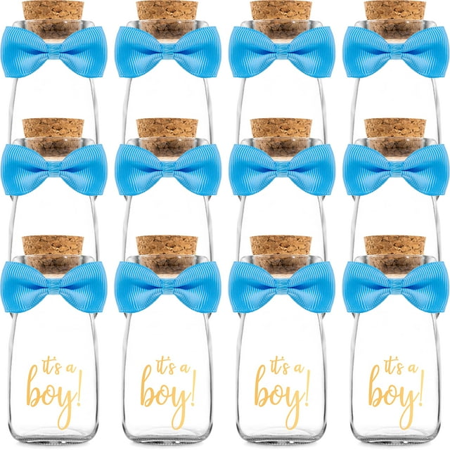 Botellas de vidrio para leche Ethisa, tamaño pequeño, paquete de 12 unidades, con cintas