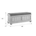 thumbnail image 6 of Artum Hill Ezra Oyster Shell Gray 19" Tall Wood Storage Bench with Storage and an Upholstered Seat Cushion, 6 of 10
