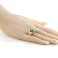 thumbnail image 3 of Gem Stone King 925 Sterling Silver 3-Stone Ring Oval Green Malachite and Moissanite (4.30 Cttw, Size 7), 3 of 3