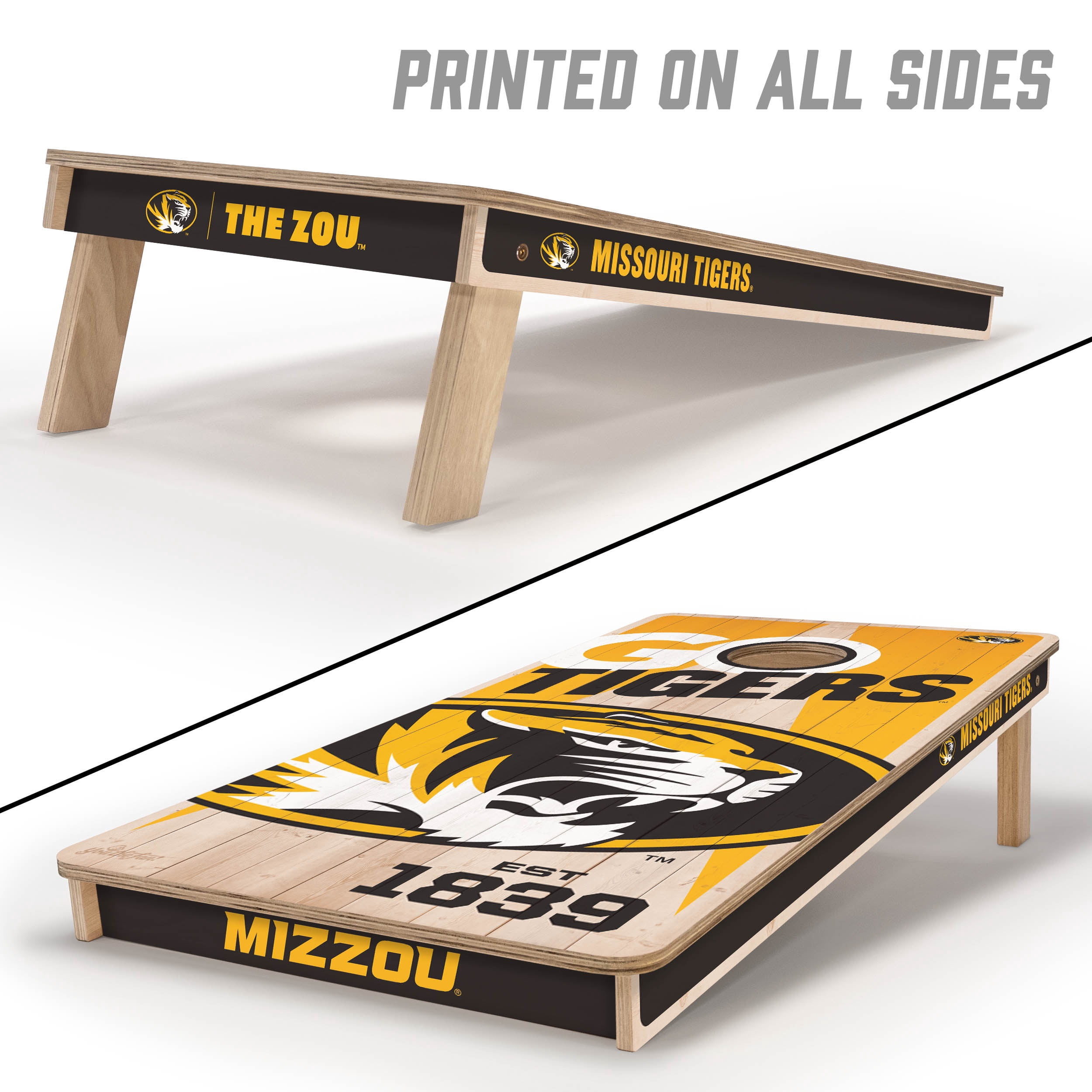 YouTheFan NCAA Missouri Tigers 2' x 4' Cornhole Game No Bags