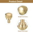 thumbnail image 4 of M4x6mm Knurled Thumb Screws, 6 Pack Brass Thumb Screws with Shoulder, Brass Tone, 4 of 5